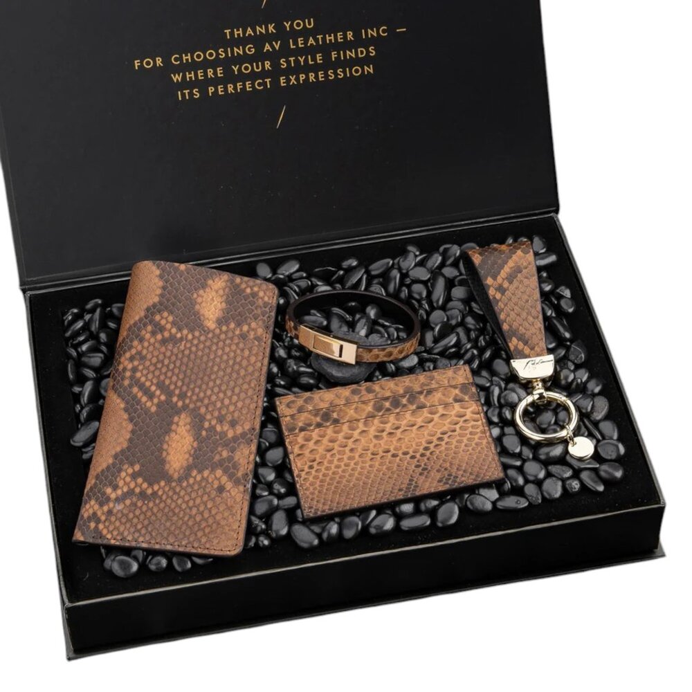 Exclusive Python Leather Gift Set – Premium Feel - Autumn Leaves